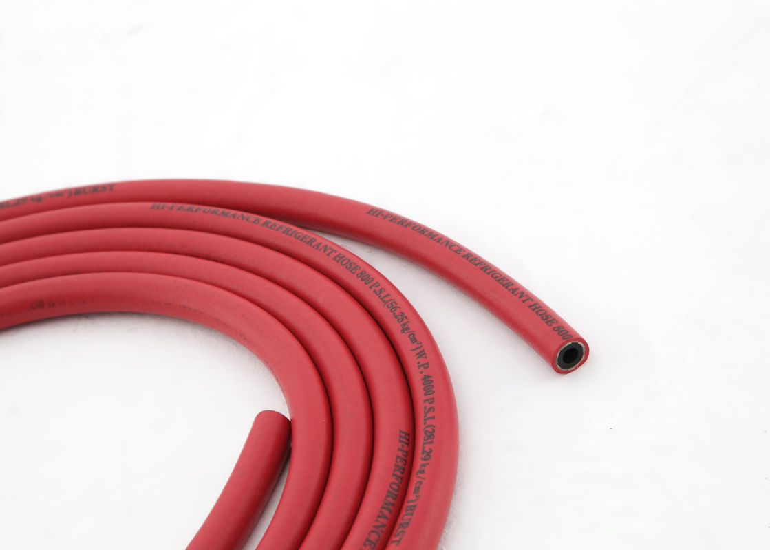 Red And Smooth Cover Refrigerant Charging Hose For R12 , R22 , R134a Etc