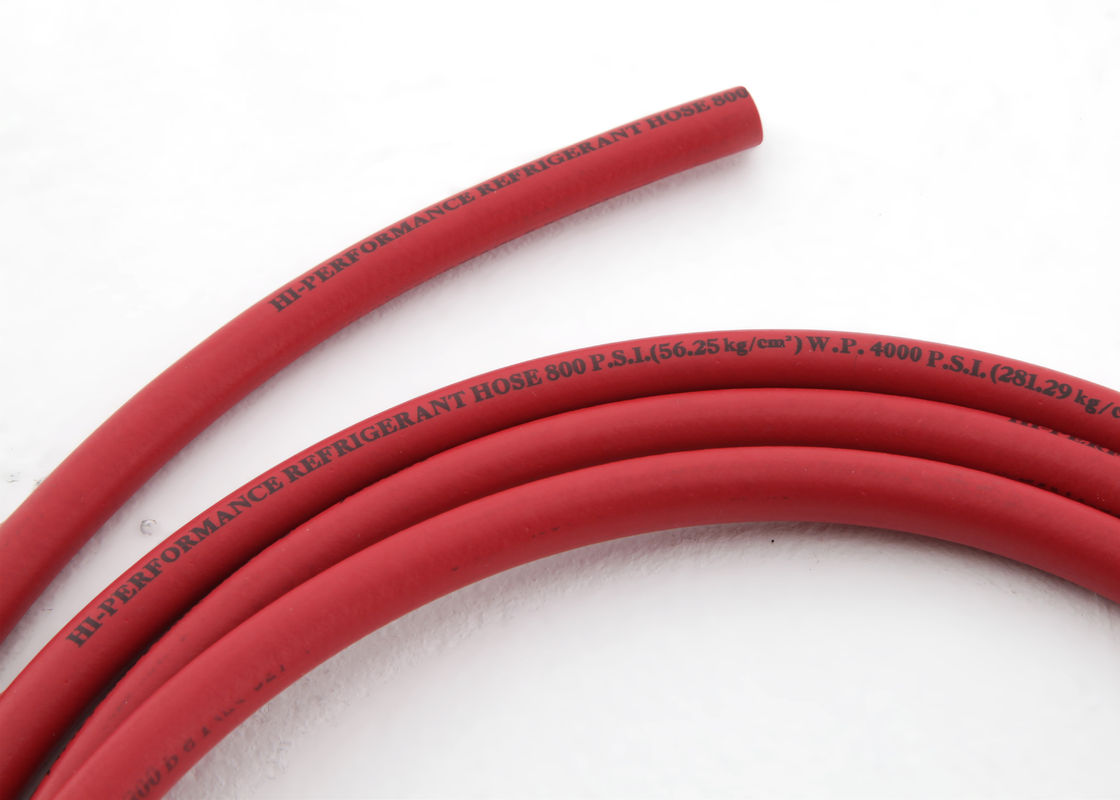 Red And Smooth Cover Refrigerant Charging Hose For R12 , R22 , R134a Etc