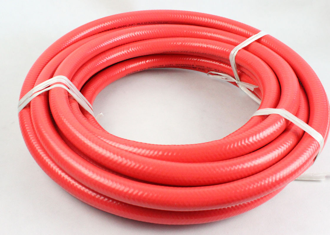 ID 1 Inch Red Fuel Dispensing Hose 30 Bar , Braided Fuel Hose For Fuel Tanker