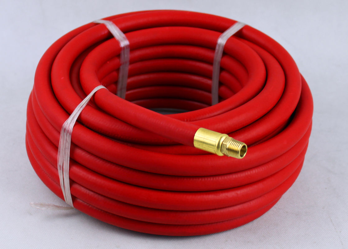 Red Rubber Air Hose with BSP Or NPT Fittings , Rubber Air Line BP 900 / 1200 Psi