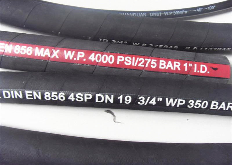 ID 1 / 4&quot; ~ 2&quot; 4SP 4 Wire Hydraulic Hose Black Cloth Wrapped Cover