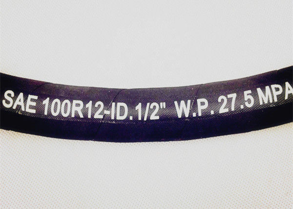 Steel Wire Spiral SAE 100R 12 / 4 Wire Hydraulic Hose ID 3 / 8&quot; ~ 2&quot;