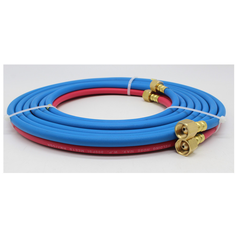 EPDM Rubber Oxy / Acet Twin Welding Hose With Fittings Red And Blue