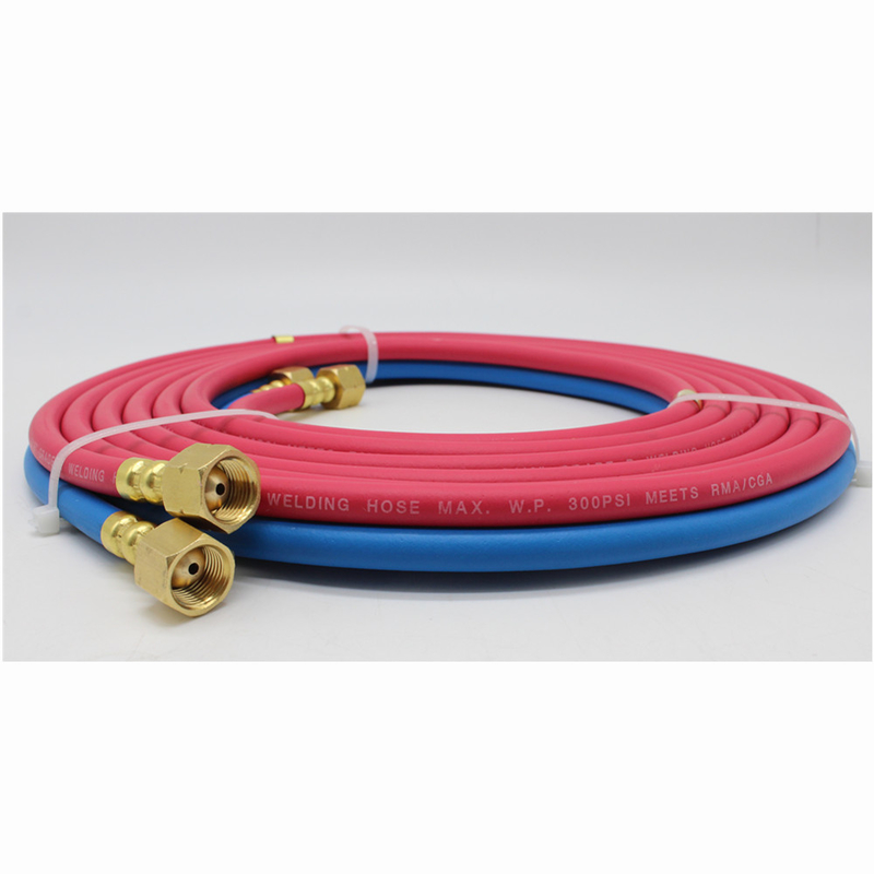 EPDM Rubber Oxy / Acet Twin Welding Hose With Fittings Red And Blue