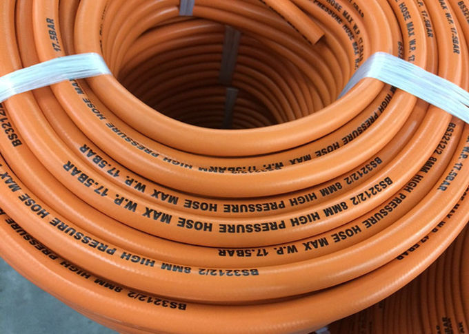 BS3212/2 Standard 5 / 16" Inch High Pressure Gas Hose , Lpg Gas Tube Orange Color 0